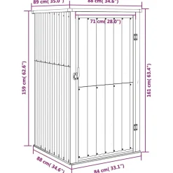 vidaXL Cobertizo de herramientas jardín acero galvanizado 88x89x161 cm Verde Sale