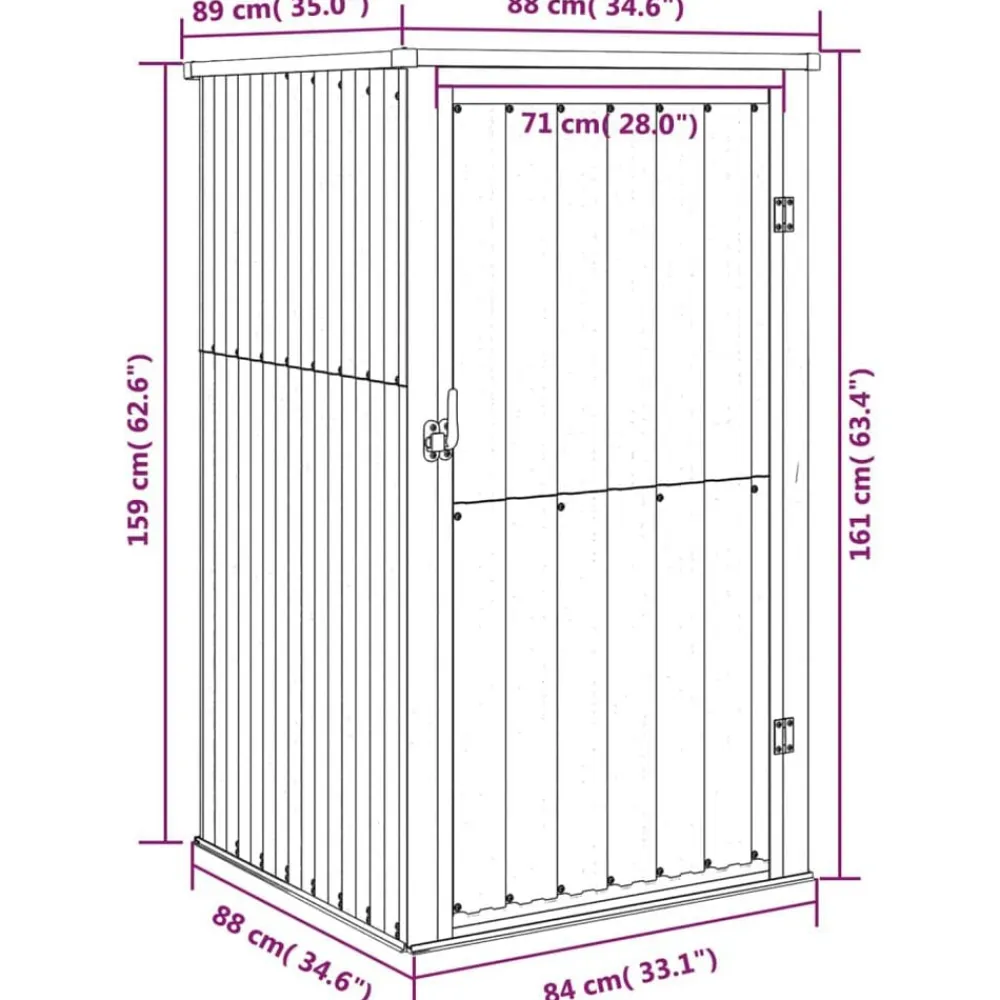 vidaXL Cobertizo de herramientas jardín acero galvanizado 88x89x161 cm Verde Sale