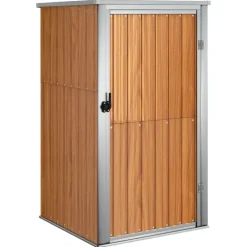 vidaXL Cobertizo de herramientas jardín acero galvanizado 88x89x161 cm Marrón Online