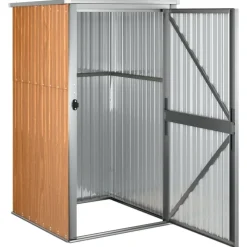 vidaXL Cobertizo de herramientas jardín acero galvanizado 88x89x161 cm Marrón Online