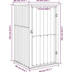 vidaXL Cobertizo de herramientas jardín acero galvanizado 88x89x161 cm Marrón Online