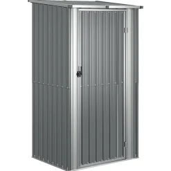 vidaXL Cobertizo de jardín acero galvanizado 118,5x97x209,5 cm Gris