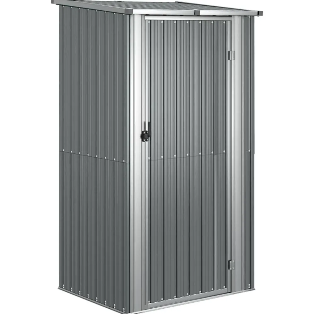 vidaXL Cobertizo de jardín acero galvanizado 118,5x97x209,5 cm Gris