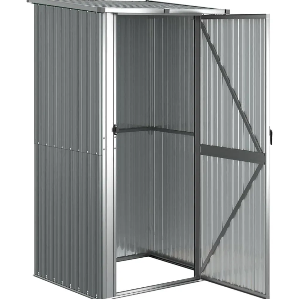 vidaXL Cobertizo de jardín acero galvanizado 118,5x97x209,5 cm Gris