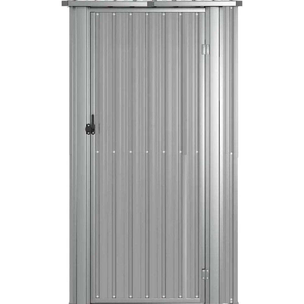 vidaXL Cobertizo de jardín acero galvanizado 118,5x97x209,5 cm Gris