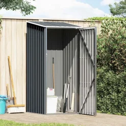 vidaXL Cobertizo de jardín acero galvanizado 87x98x159 cm Antracita New