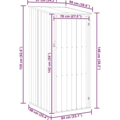 vidaXL Cobertizo de jardín acero galvanizado 87x98x159 cm Antracita New