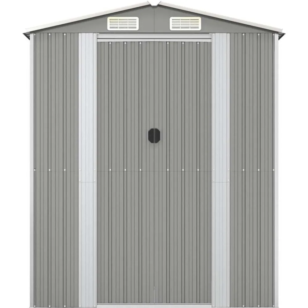 vidaXL Cobertizo de jardín acero galvanizado 192x108x223 cm Gris claro Clearance