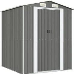vidaXL Jardín-Cobertizo de jardín acero galvanizado gris claro 192x191x223 cm