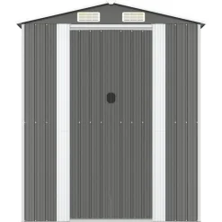 vidaXL Jardín-Cobertizo de jardín acero galvanizado gris claro 192x191x223 cm