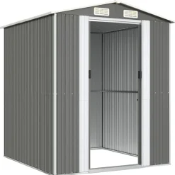 vidaXL Jardín-Cobertizo de jardín acero galvanizado gris claro 192x191x223 cm