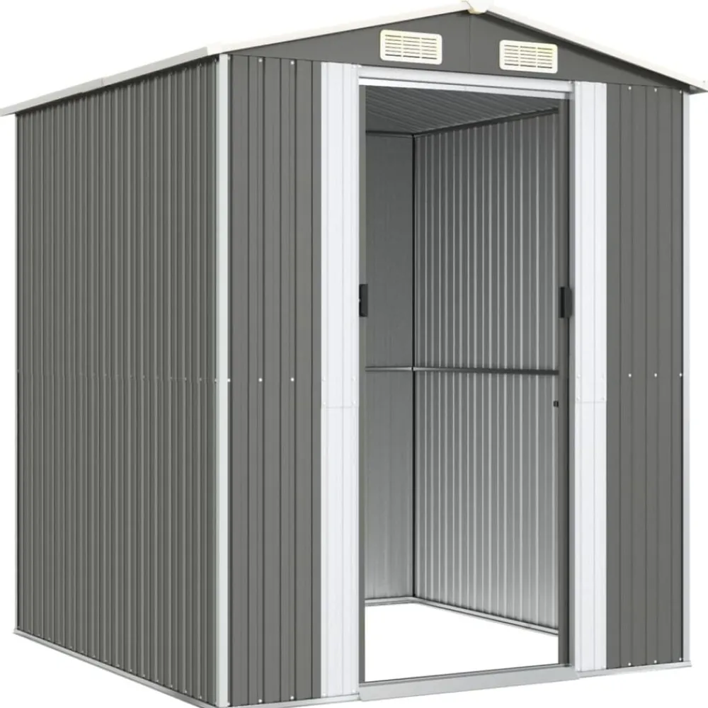 vidaXL Jardín-Cobertizo de jardín acero galvanizado gris claro 192x191x223 cm