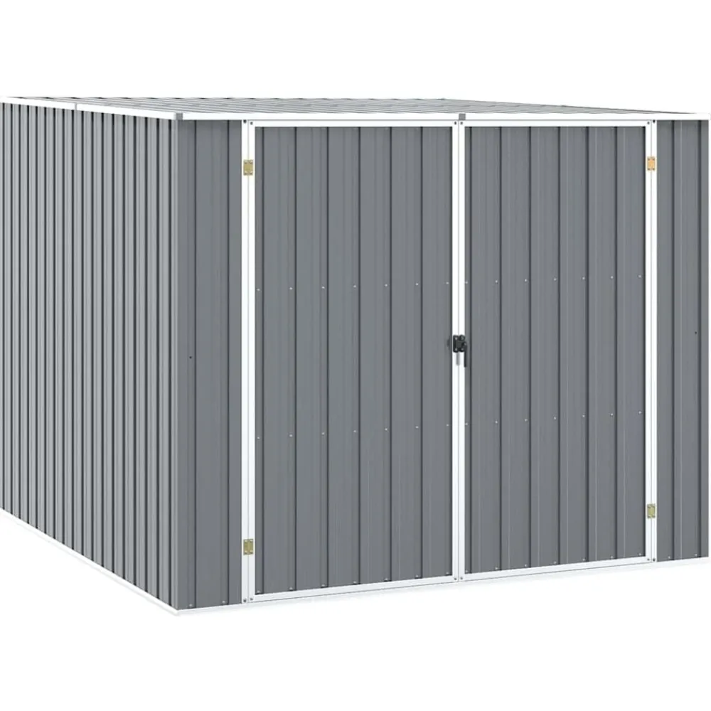 vidaXL Cobertizo de jardín acero galvanizado 195x198x159 cm Gris Best