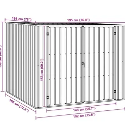 vidaXL Cobertizo de jardín acero galvanizado 195x198x159 cm Gris Best