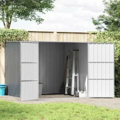 vidaXL Cobertizo de jardín acero galvanizado 195x198x159 cm Gris Best