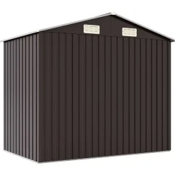 vidaXL Cobertizo de jardín acero galvanizado marrón 205x129x183 cm Marrón New
