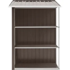 vidaXL Cobertizo de jardín con estantería hierro marrón 205x130x183 cm Marrón Hot