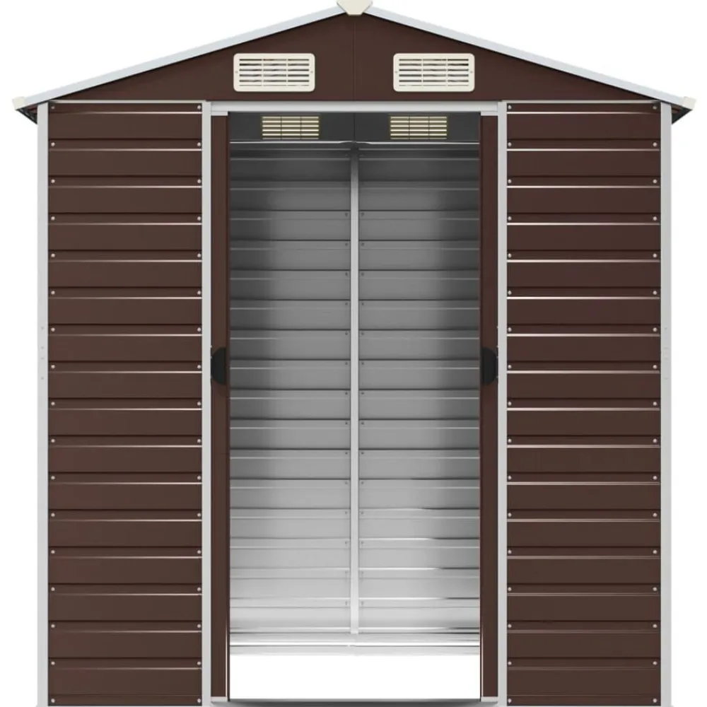 vidaXL Jardín-Cobertizo de jardín acero galvanizado marrón 191x130x198 cm