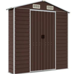 vidaXL Jardín-Cobertizo de jardín acero galvanizado marrón 191x130x198 cm