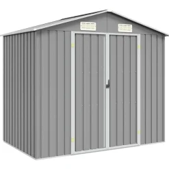 vidaXL Jardín-Cobertizo de jardín acero galvanizado 205x129x183 cm