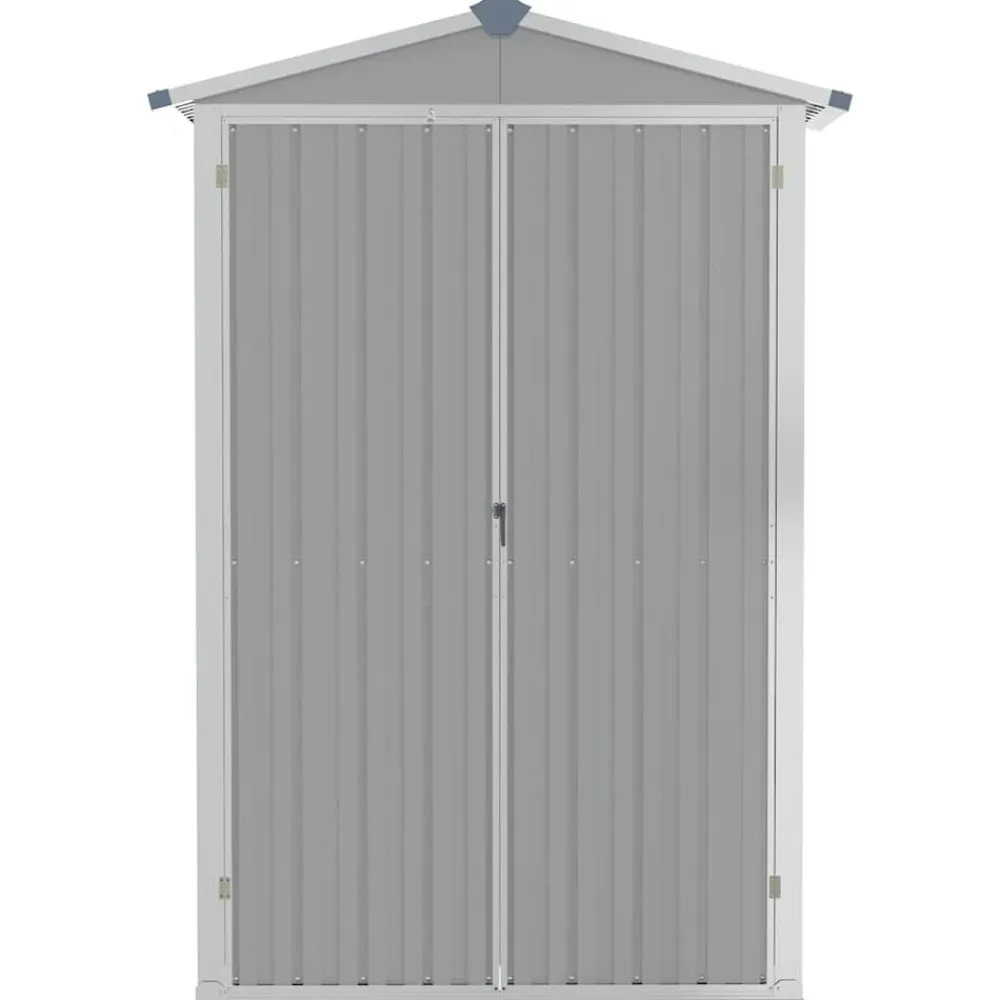 vidaXL Cobertizo de jardín acero galvanizado 116x45x175 cm Gris Clearance