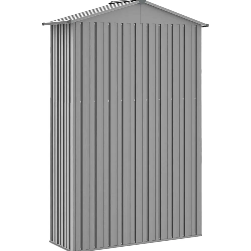 vidaXL Cobertizo de jardín acero galvanizado 116x45x175 cm Gris Clearance