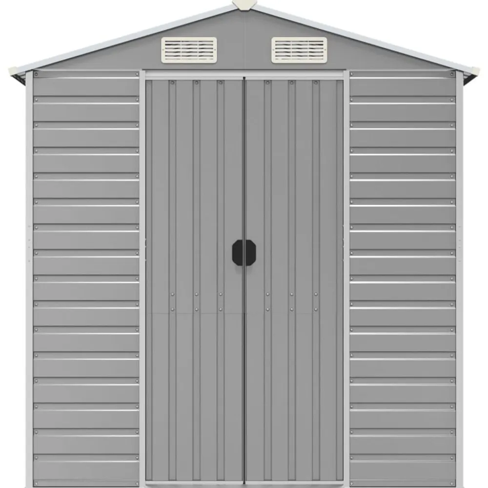 vidaXL Cobertizo de jardín acero galvanizado 191x130x198 cm Gris claro New