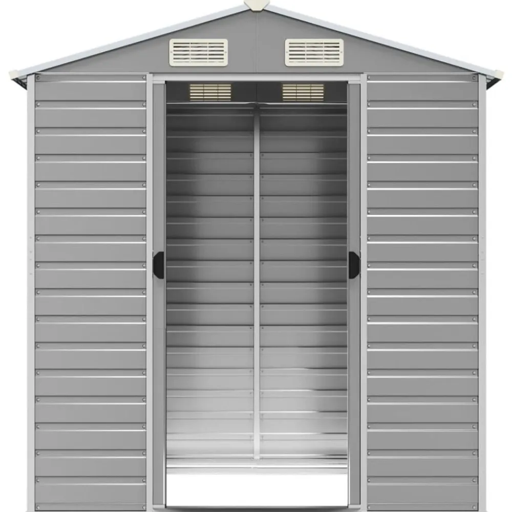 vidaXL Cobertizo de jardín acero galvanizado 191x130x198 cm Gris claro New