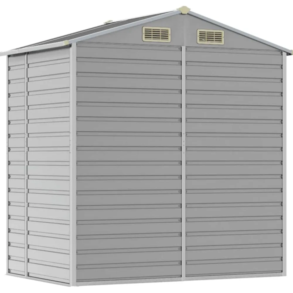 vidaXL Cobertizo de jardín acero galvanizado 191x130x198 cm Gris claro New
