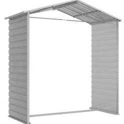vidaXL Cobertizo de jardín acero galvanizado 191x130x198 cm Gris claro New
