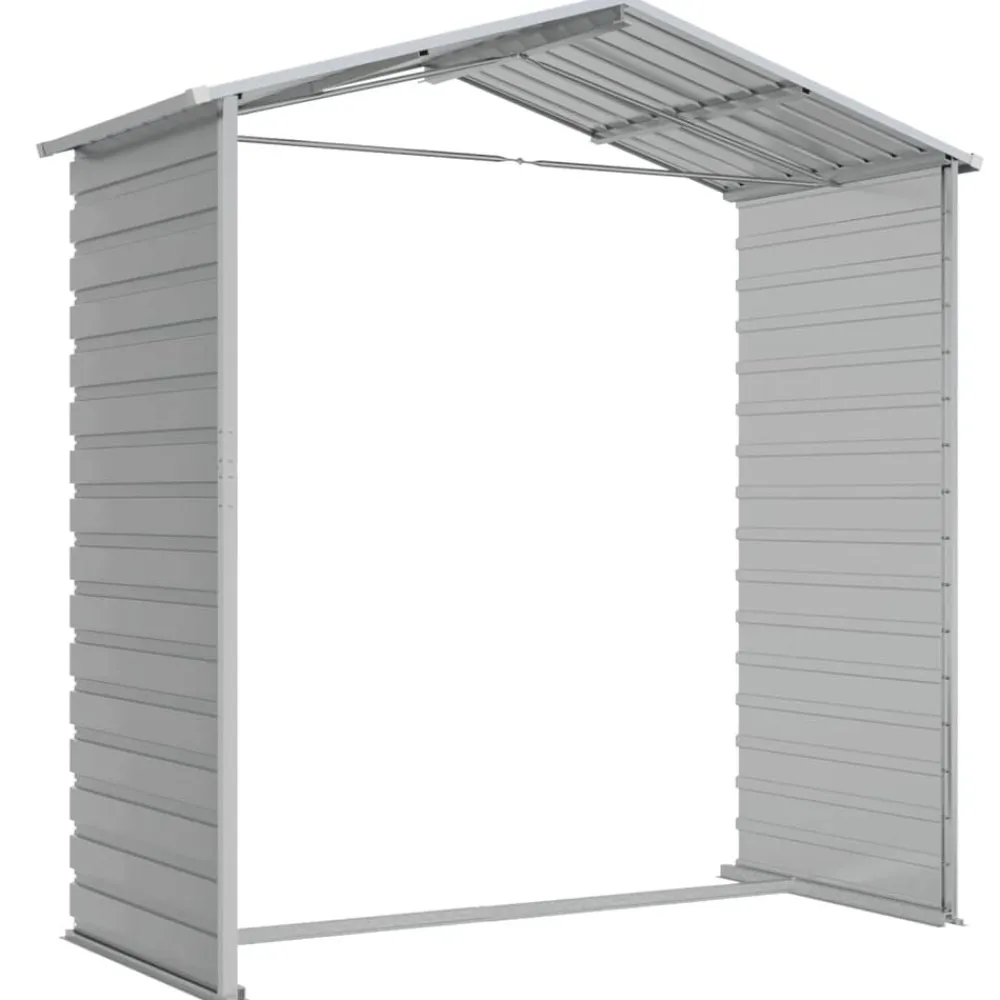 vidaXL Cobertizo de jardín acero galvanizado 191x130x198 cm Gris claro New
