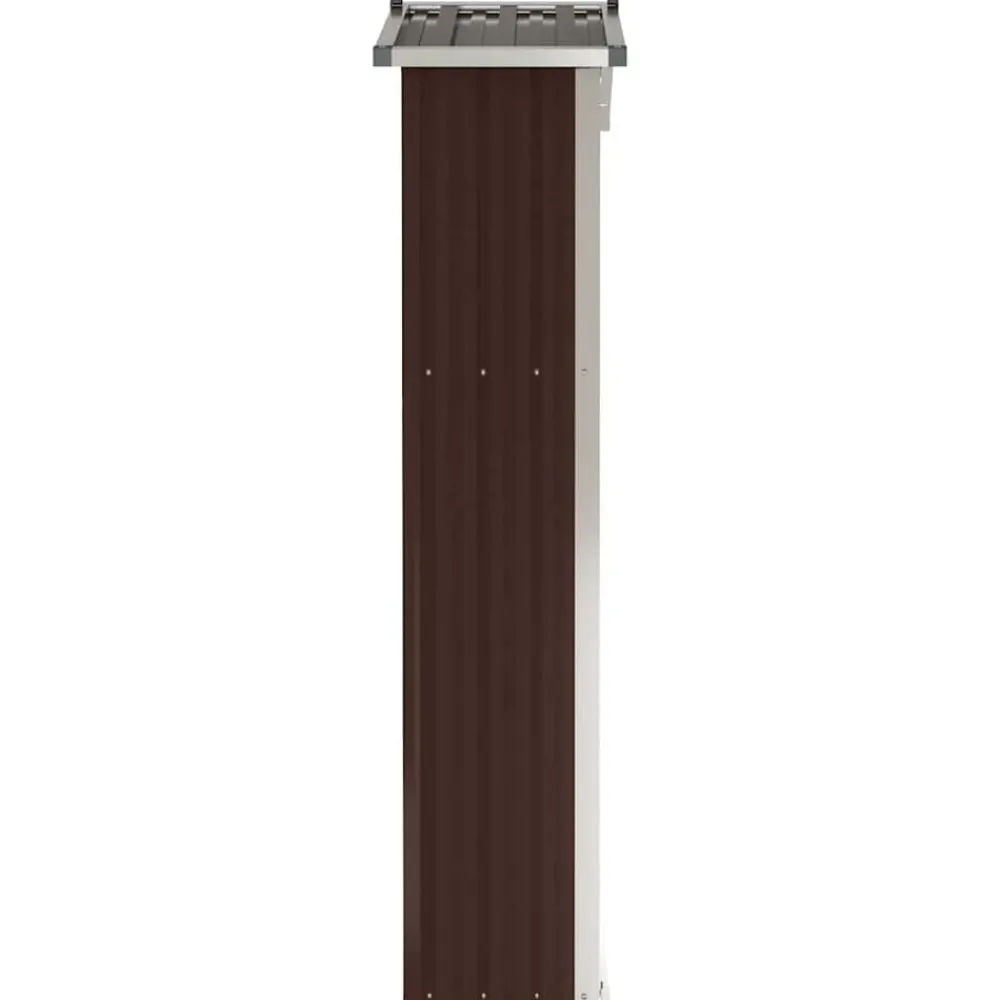 vidaXL Cobertizo de jardín acero galvanizado marrón 116x45x175 cm Marrón Sale