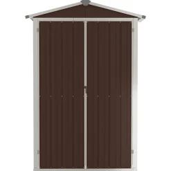 vidaXL Cobertizo de jardín acero galvanizado marrón 116x45x175 cm Marrón Sale