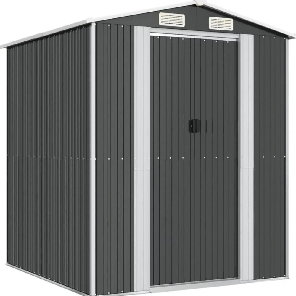 vidaXL Cobertizo de jardín acero galvanizado antracita 192x191x223 cm Hot