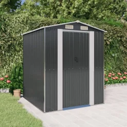vidaXL Cobertizo de jardín acero galvanizado antracita 192x191x223 cm Hot