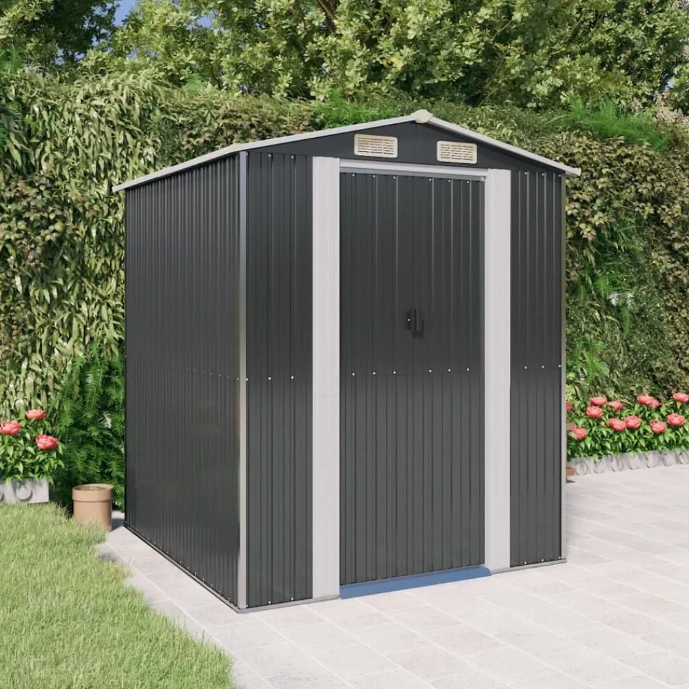 vidaXL Cobertizo de jardín acero galvanizado antracita 192x191x223 cm Hot