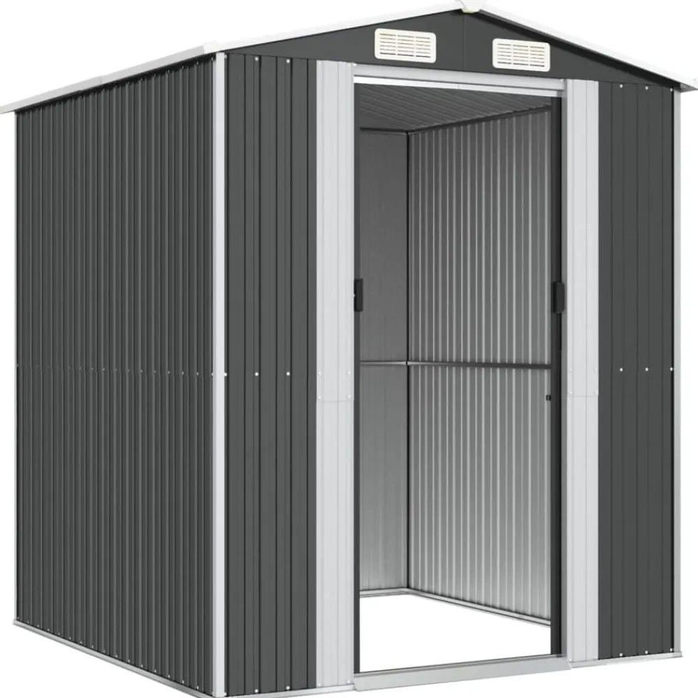 vidaXL Cobertizo de jardín acero galvanizado antracita 192x191x223 cm Hot