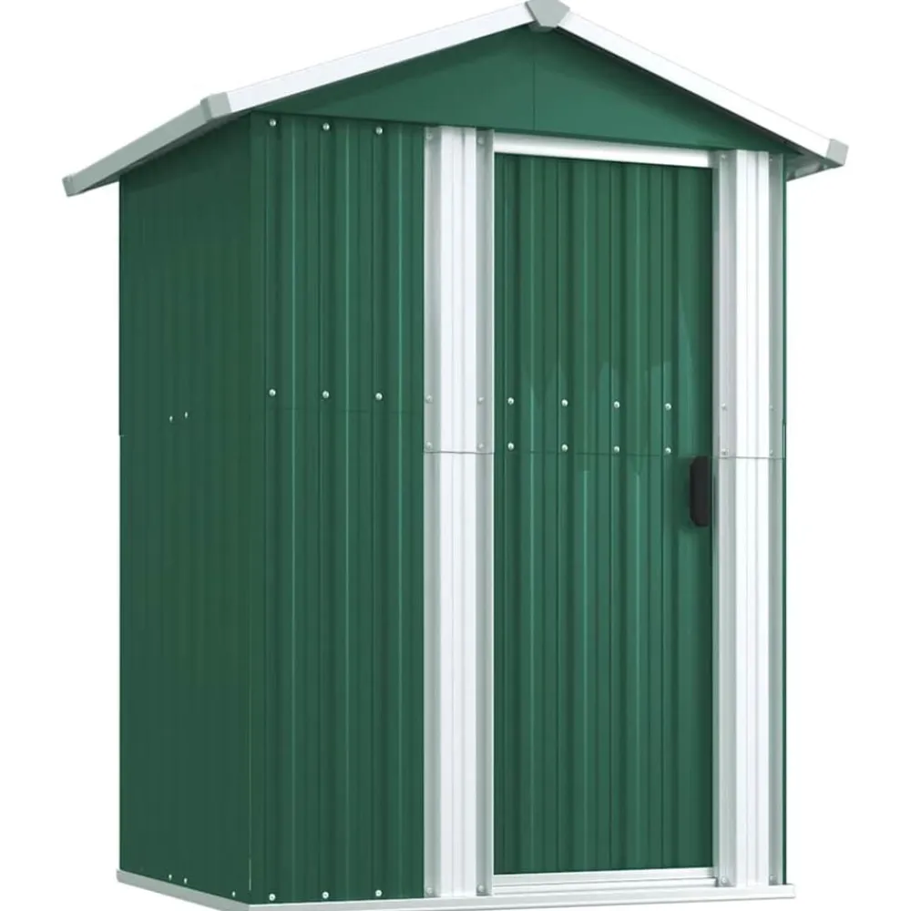 vidaXL Cobertizo de jardín acero galvanizado 126x97,5x177 cm Verde New