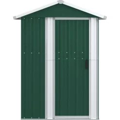 vidaXL Cobertizo de jardín acero galvanizado 126x97,5x177 cm Verde New