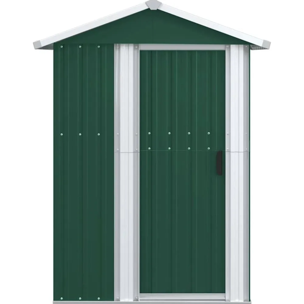 vidaXL Cobertizo de jardín acero galvanizado 126x97,5x177 cm Verde New