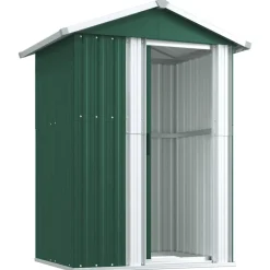 vidaXL Cobertizo de jardín acero galvanizado 126x97,5x177 cm Verde New