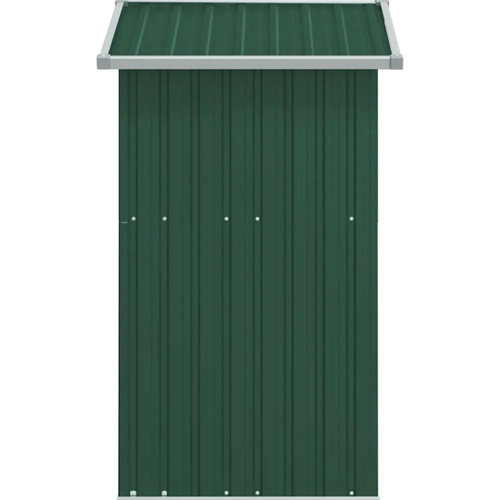 vidaXL Cobertizo de jardín acero galvanizado 126x97,5x177 cm Verde New