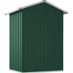 vidaXL Cobertizo de jardín acero galvanizado 126x97,5x177 cm Verde New