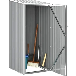 vidaXL Cobertizo de jardín acero galvanizado 87x98x159 cm Gris Outlet