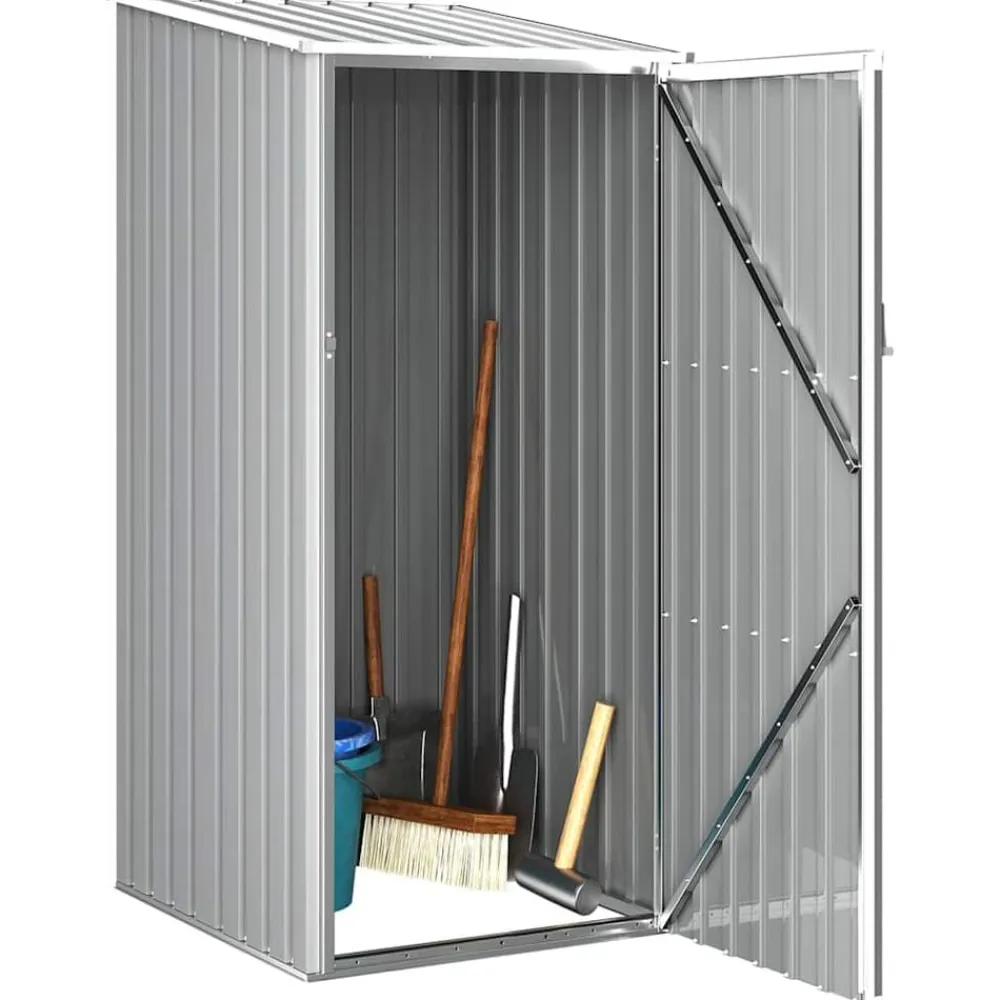 vidaXL Cobertizo de jardín acero galvanizado 87x98x159 cm Gris Outlet