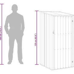 vidaXL Cobertizo de jardín acero galvanizado 87x98x159 cm Gris Outlet