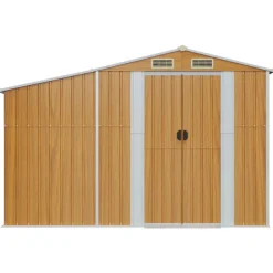 vidaXL Cobertizo de jardín acero galvanizado marrón 277x93x179 cm Marrón claro Hot
