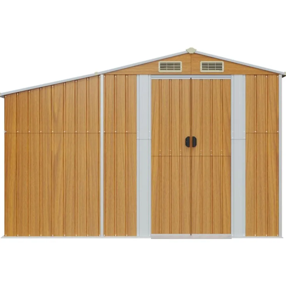 vidaXL Cobertizo de jardín acero galvanizado marrón 277x93x179 cm Marrón claro Hot