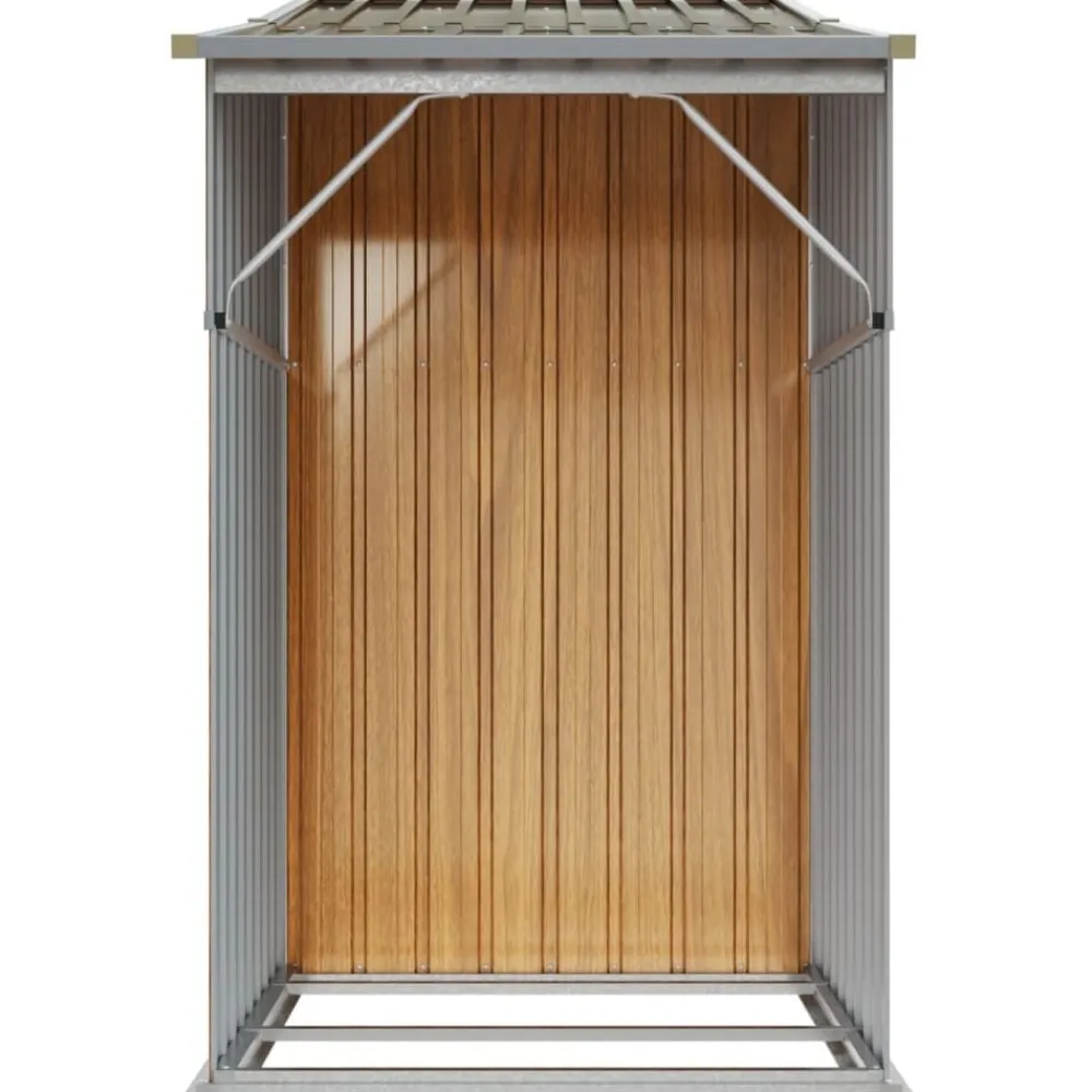 vidaXL Cobertizo de jardín acero galvanizado marrón 277x93x179 cm Marrón claro Hot