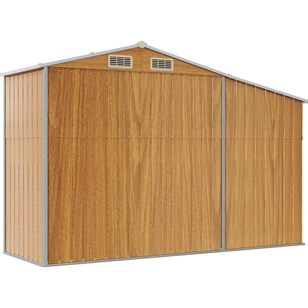 vidaXL Cobertizo de jardín acero galvanizado marrón 277x93x179 cm Marrón claro Hot